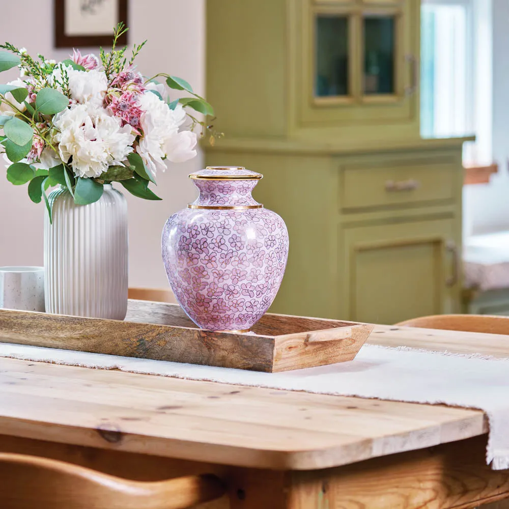 Essence Cloisonne Rose Cremation Urn In Large