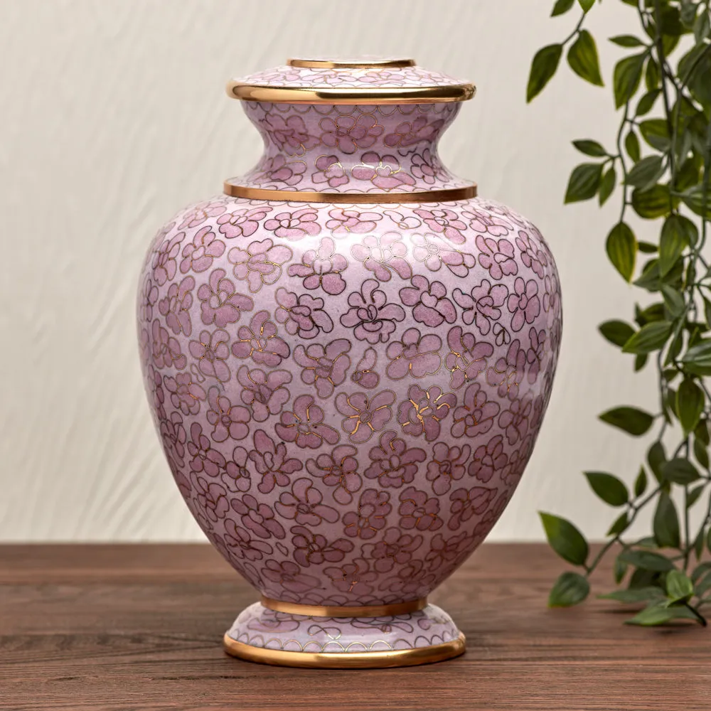 Essence Cloisonne Rose Cremation Urn In Large