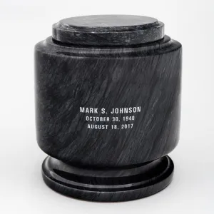 Estate II Natural Marble Cremation Urn in Black