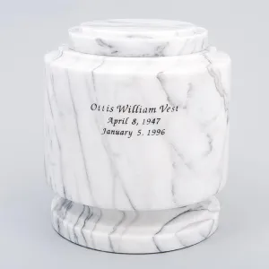 Estate II Natural Marble Cremation Urn in White