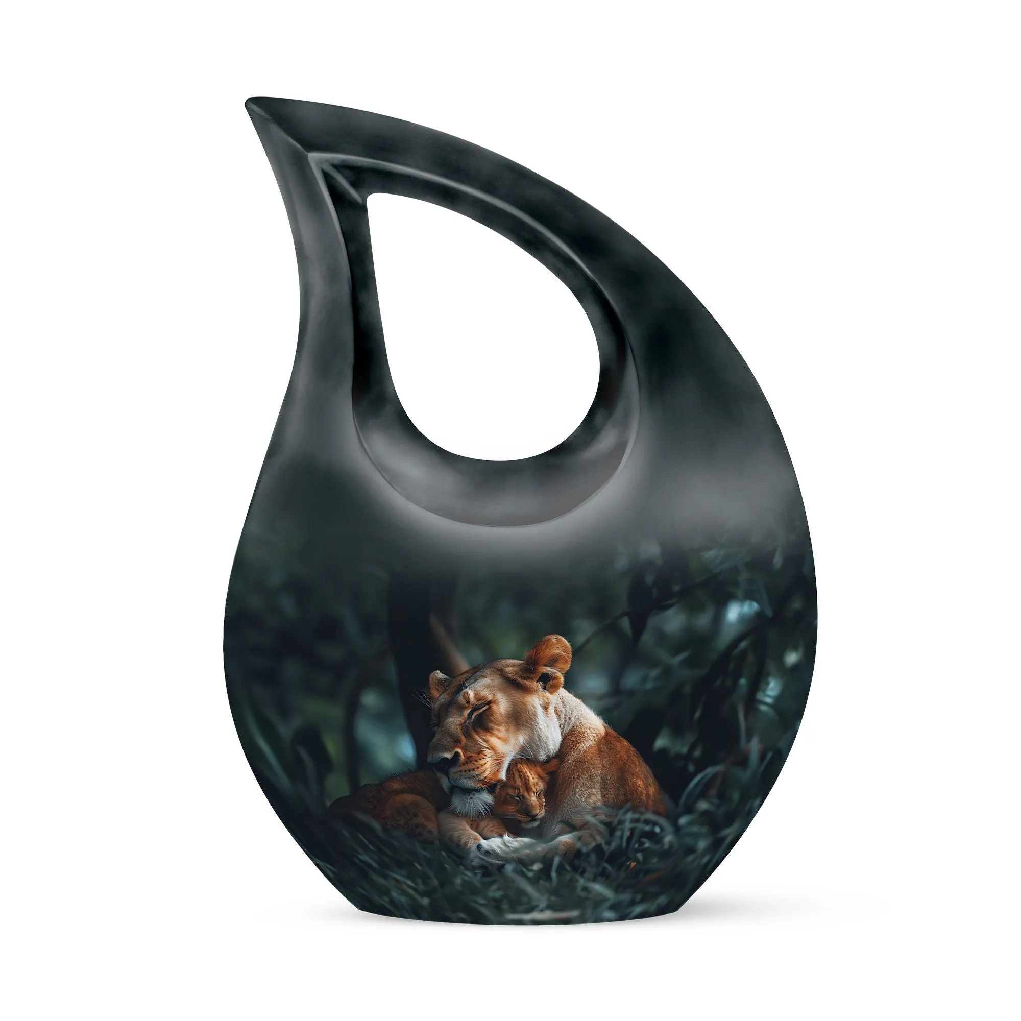 Eternal Lion : Resilient Aluminium Memorial Urn For Ashes