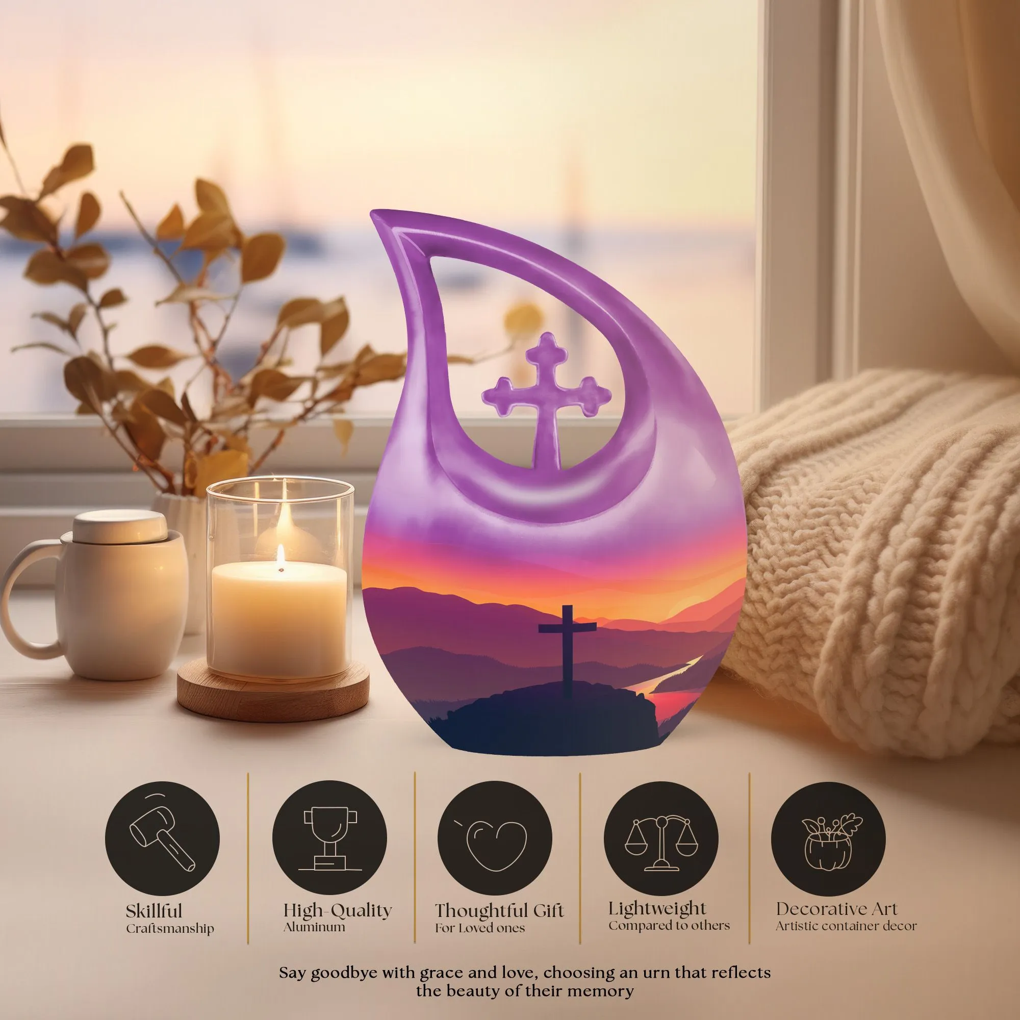 Eternal Tranquility Cross Urn - A Honorable Mini Memorial for Loved Ones