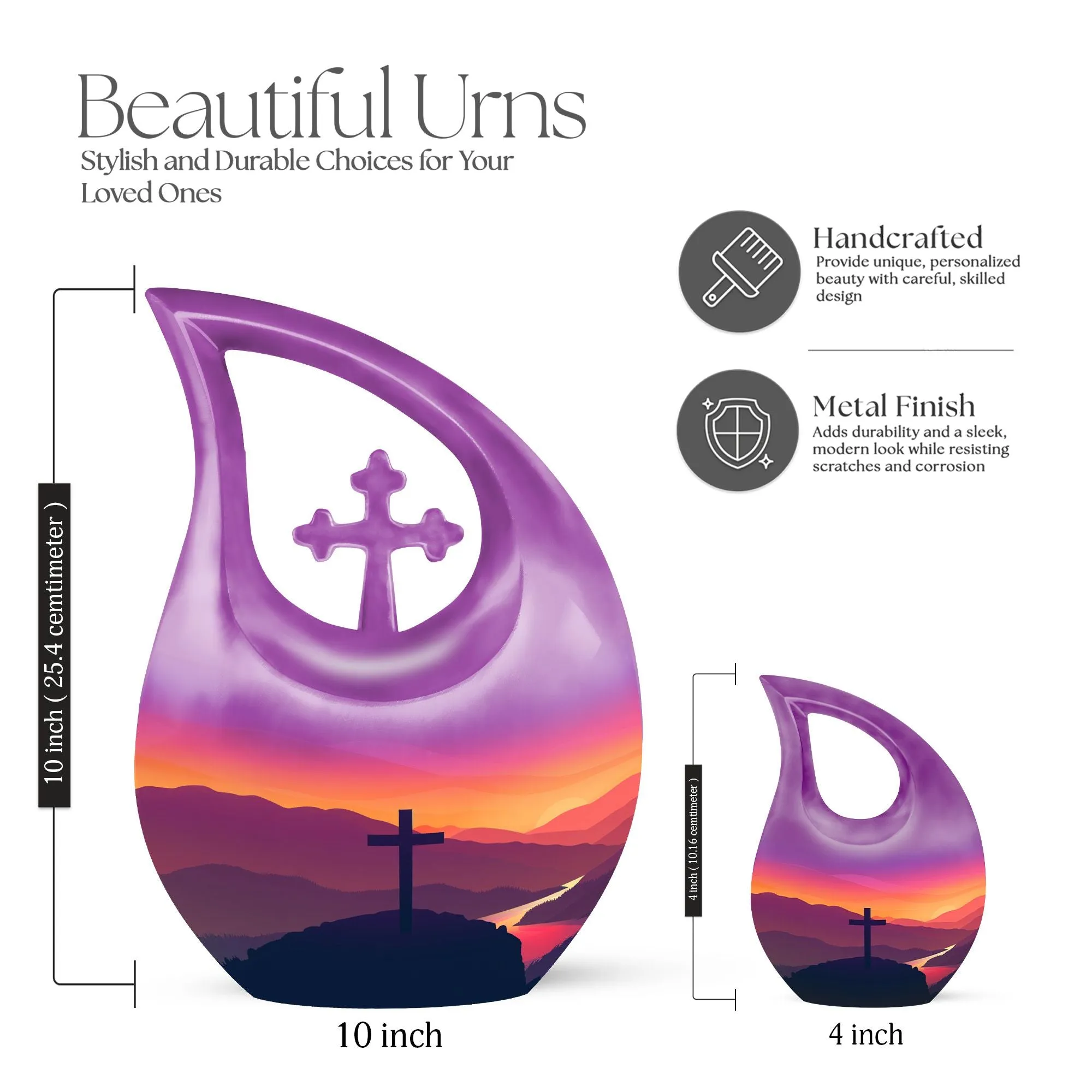 Eternal Tranquility Cross Urn - A Honorable Mini Memorial for Loved Ones