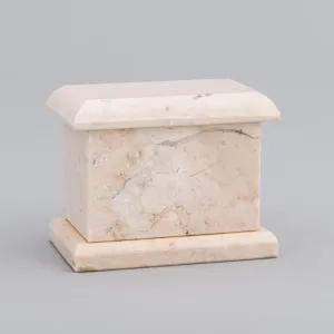 Evermore Rectangle Natural Marble Keepsake Urn in Champagne