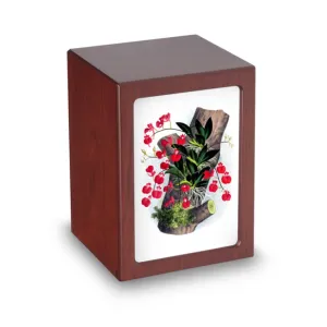 EXTRA LARGE Photo Frame urn PY06 - Cherry -  Red Orchids on Tree Branch