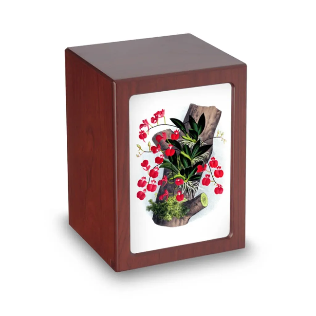 EXTRA LARGE Photo Frame urn PY06 - Cherry -  Red Orchids on Tree Branch