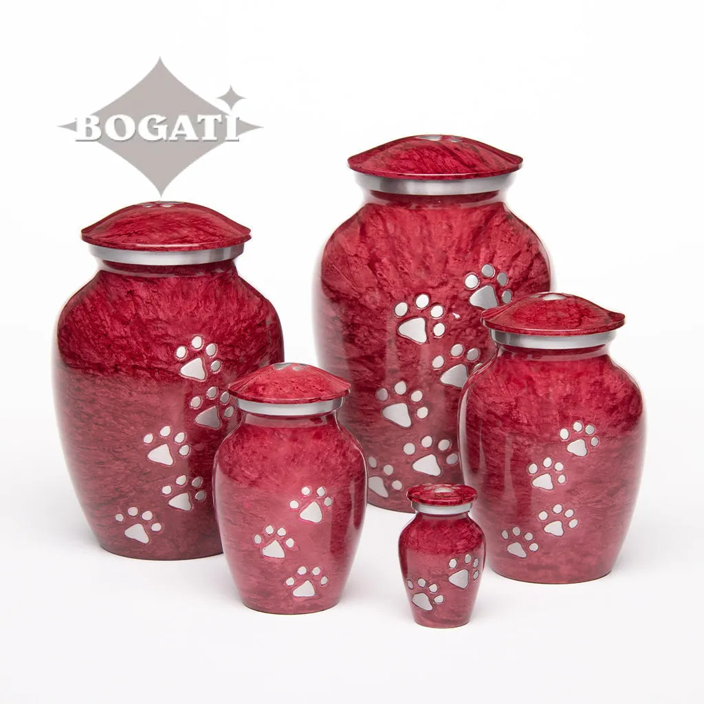 EXTRA SMALL Alloy Pet Urn - 1658 "Paws to Heaven" - Marbled Stone Finish