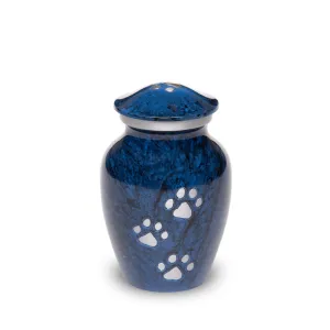 EXTRA SMALL Alloy Pet Urn - 1658 "Paws to Heaven" - Marbled Stone Finish