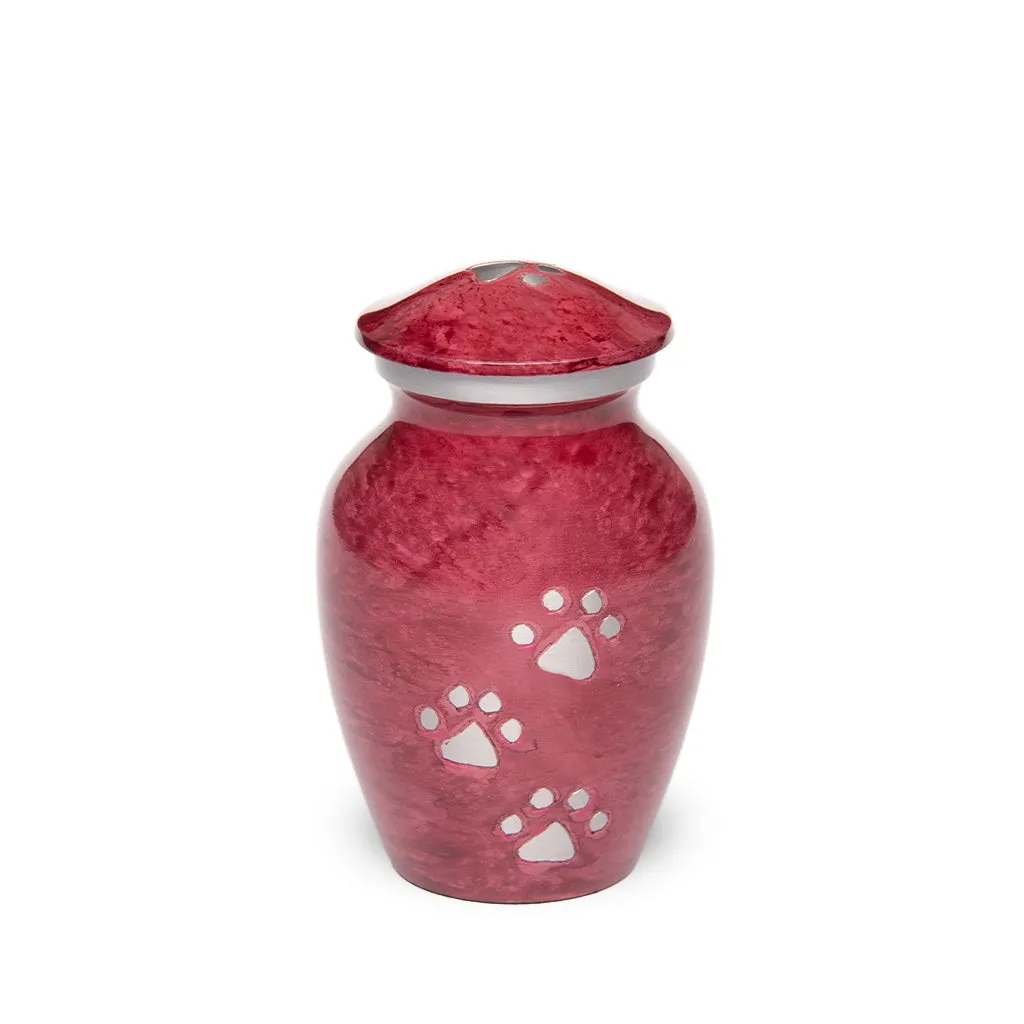 EXTRA SMALL Alloy Pet Urn - 1658 "Paws to Heaven" - Marbled Stone Finish