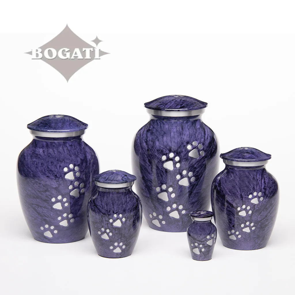 EXTRA SMALL Alloy Pet Urn - 1658 "Paws to Heaven" - Marbled Stone Finish
