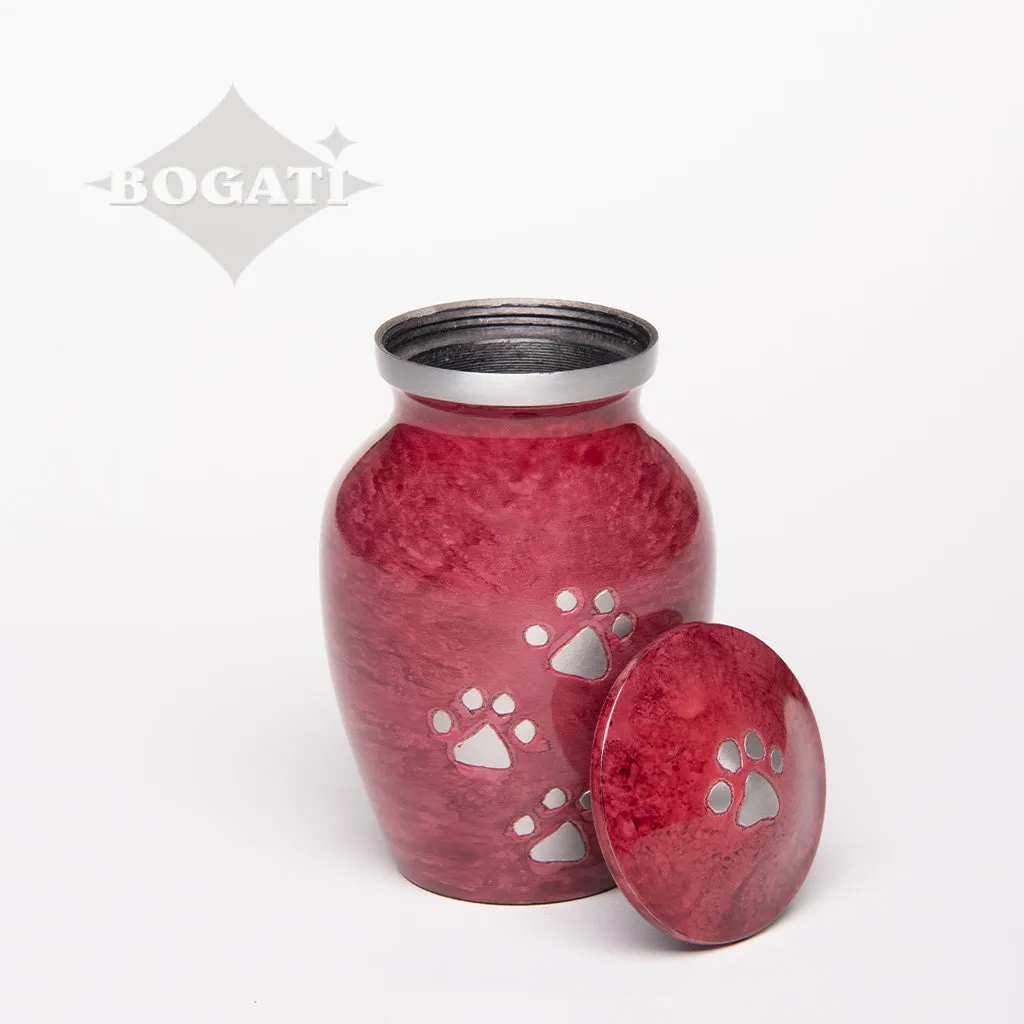 EXTRA SMALL Alloy Pet Urn - 1658 "Paws to Heaven" - Marbled Stone Finish
