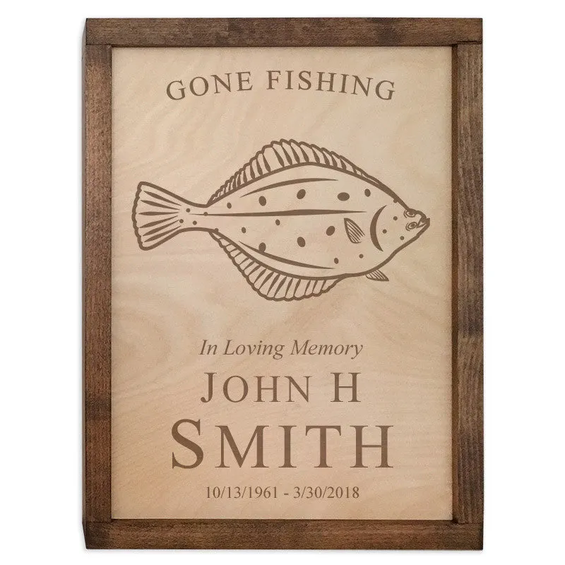 Fish Urn Wall Mounted Wood Cremation Urn Plaque