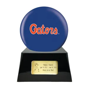 Football Cremation Urn with Optional Florida Gators Ball Decor and Custom Metal Plaque
