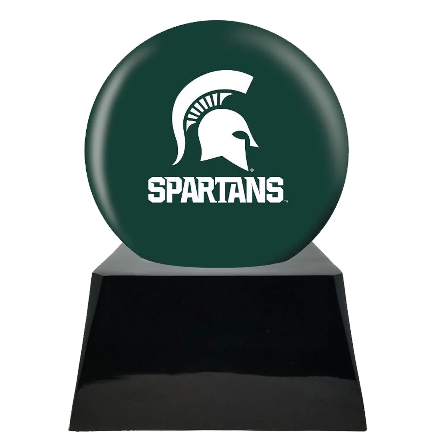 Football Cremation Urn with Optional MSU Spartans Ball Decor and Custom Metal Plaque