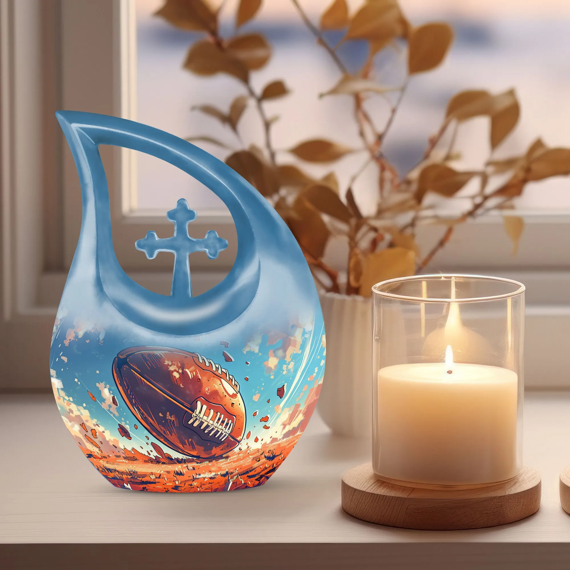 Football Urn  - Beautiful For Memorial Urn For Ashes