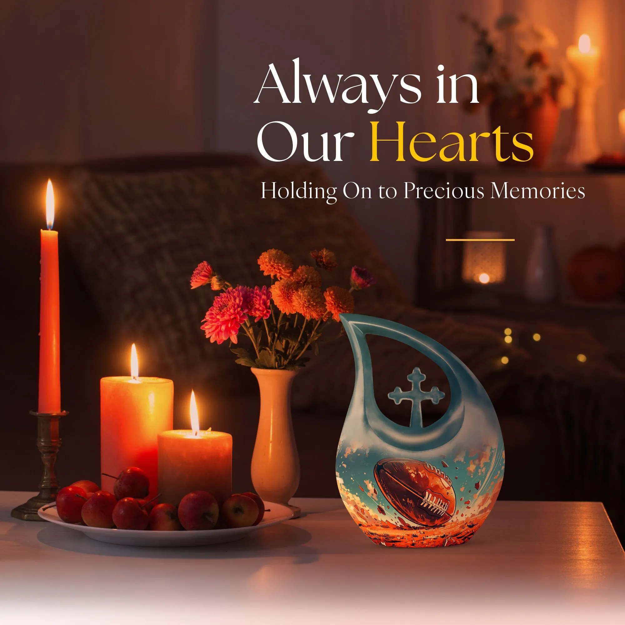 Football Urn  - Beautiful For Memorial Urn For Ashes
