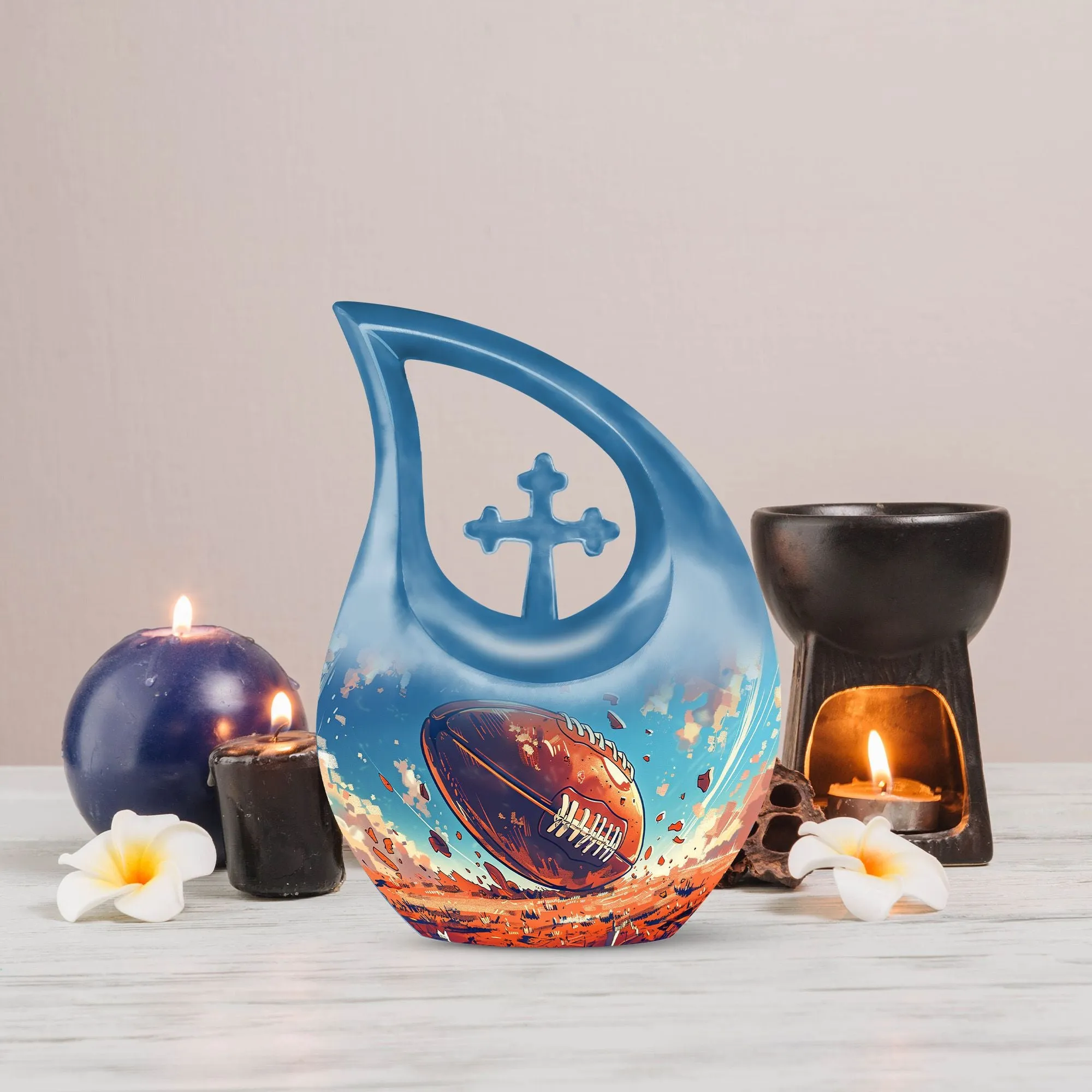 Football Urn  - Beautiful For Memorial Urn For Ashes