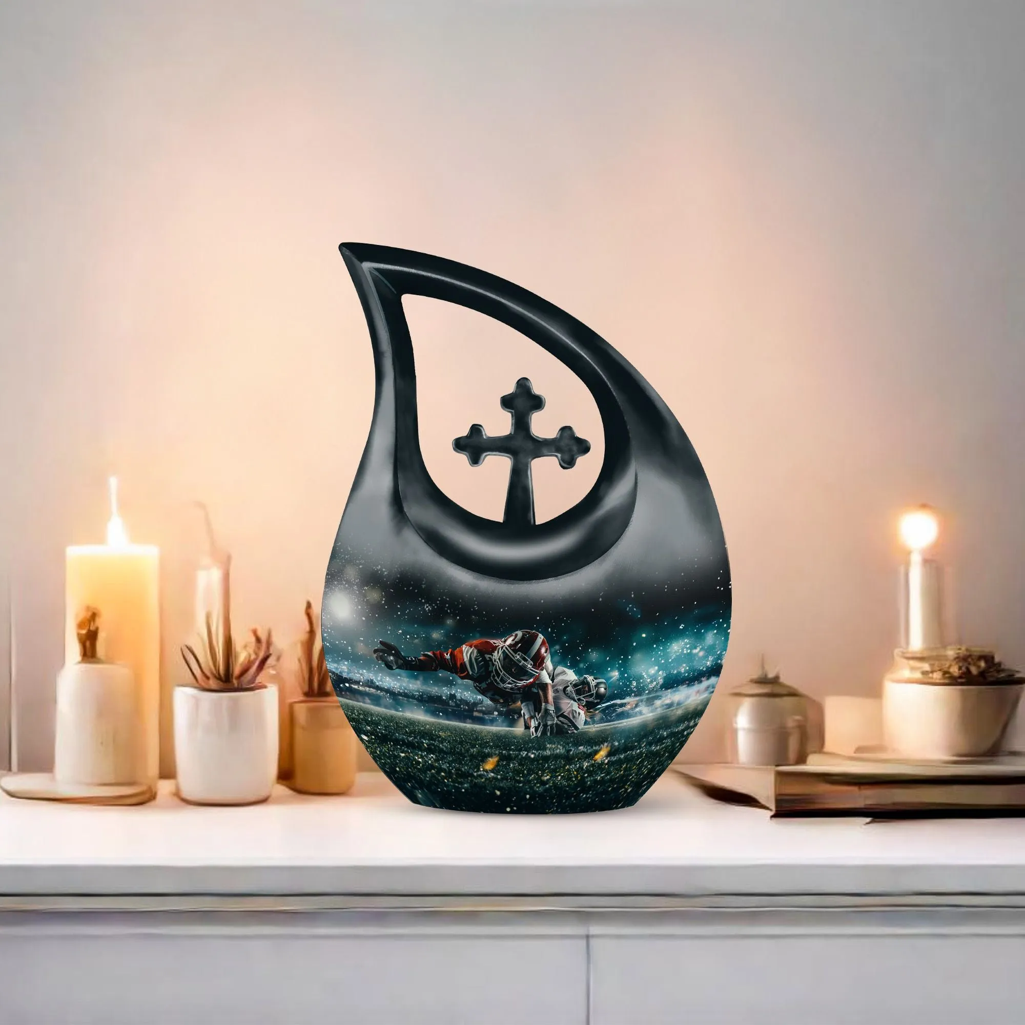 Football Urn : Custom  Memorial Urn For Human Ashes