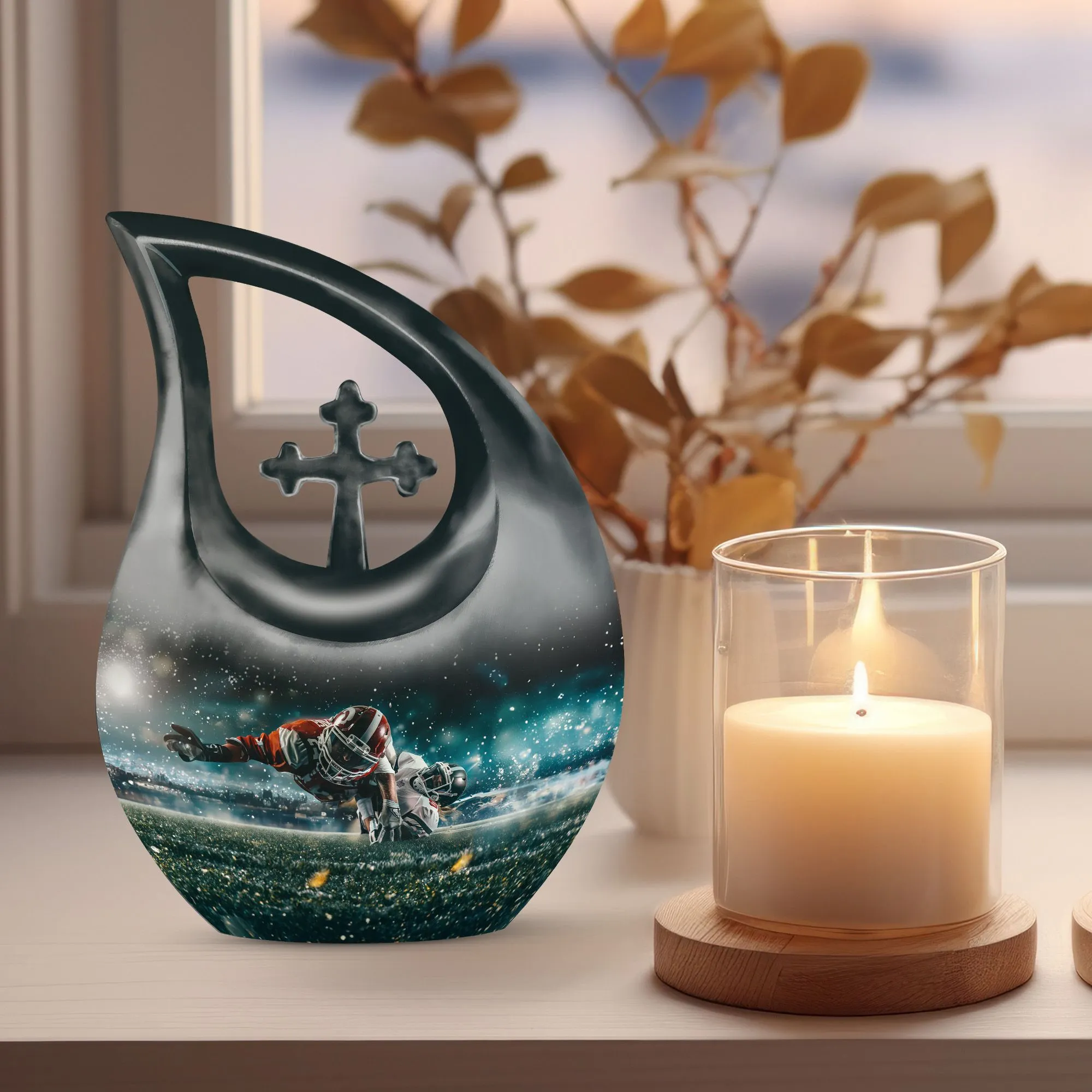Football Urn : Custom  Memorial Urn For Human Ashes