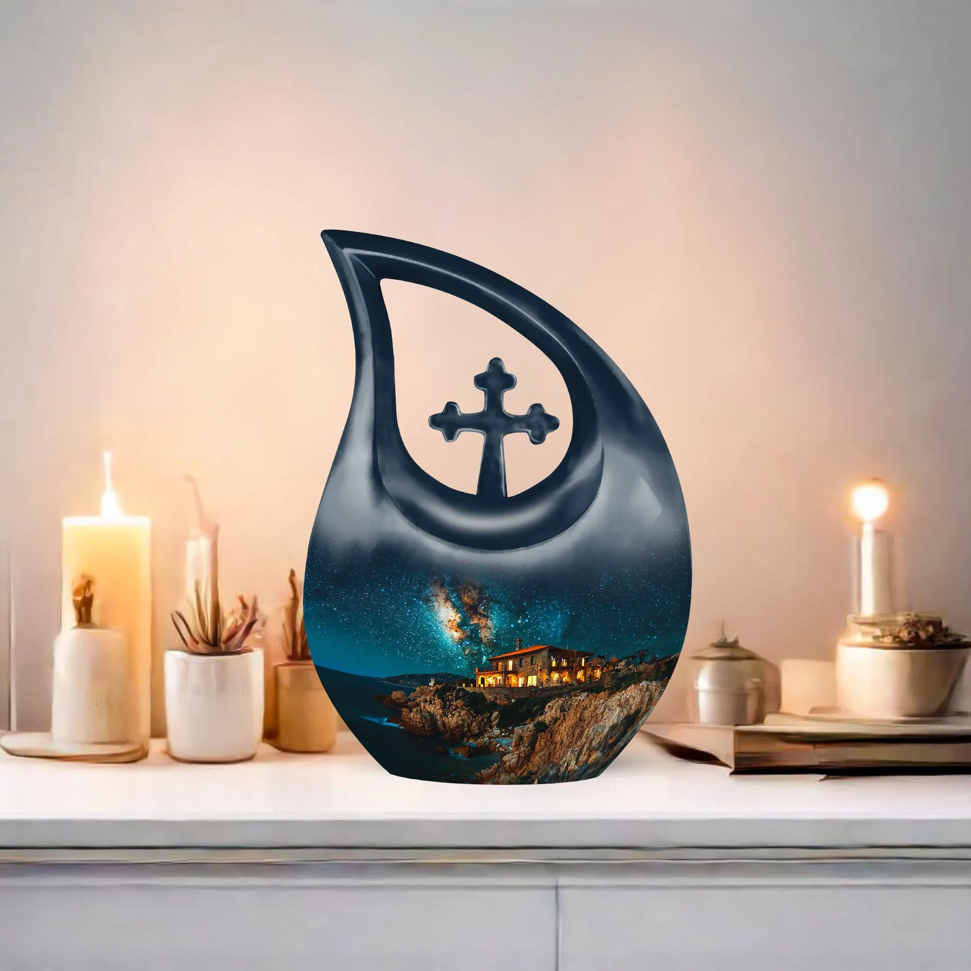 Galaxy Express: Stellar Memorial Urn for Men's Eternal Voyage