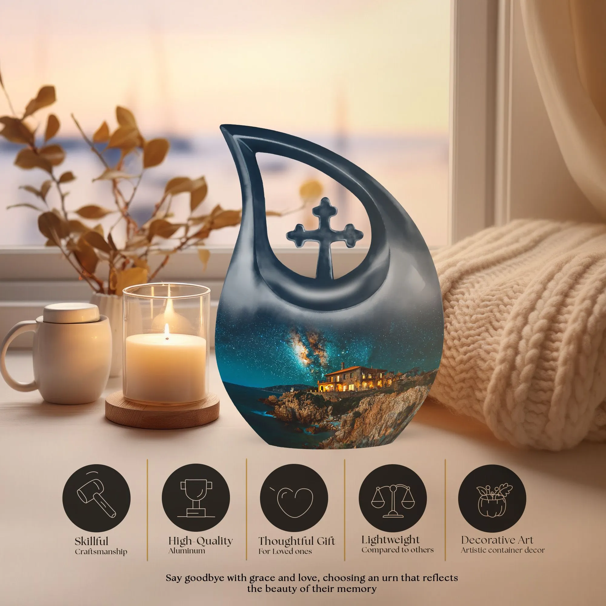 Galaxy Express: Stellar Memorial Urn for Men's Eternal Voyage