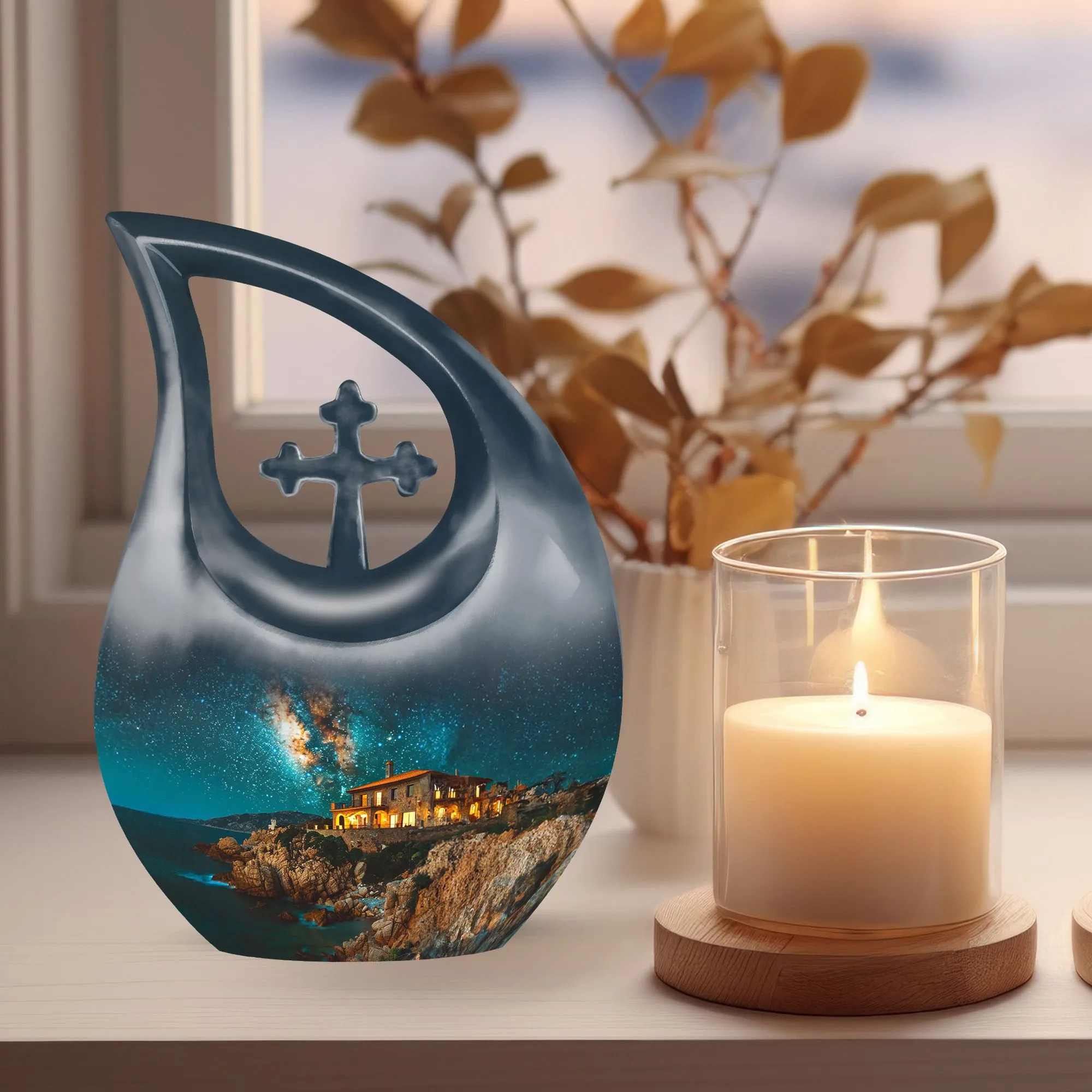 Galaxy Express: Stellar Memorial Urn for Men's Eternal Voyage