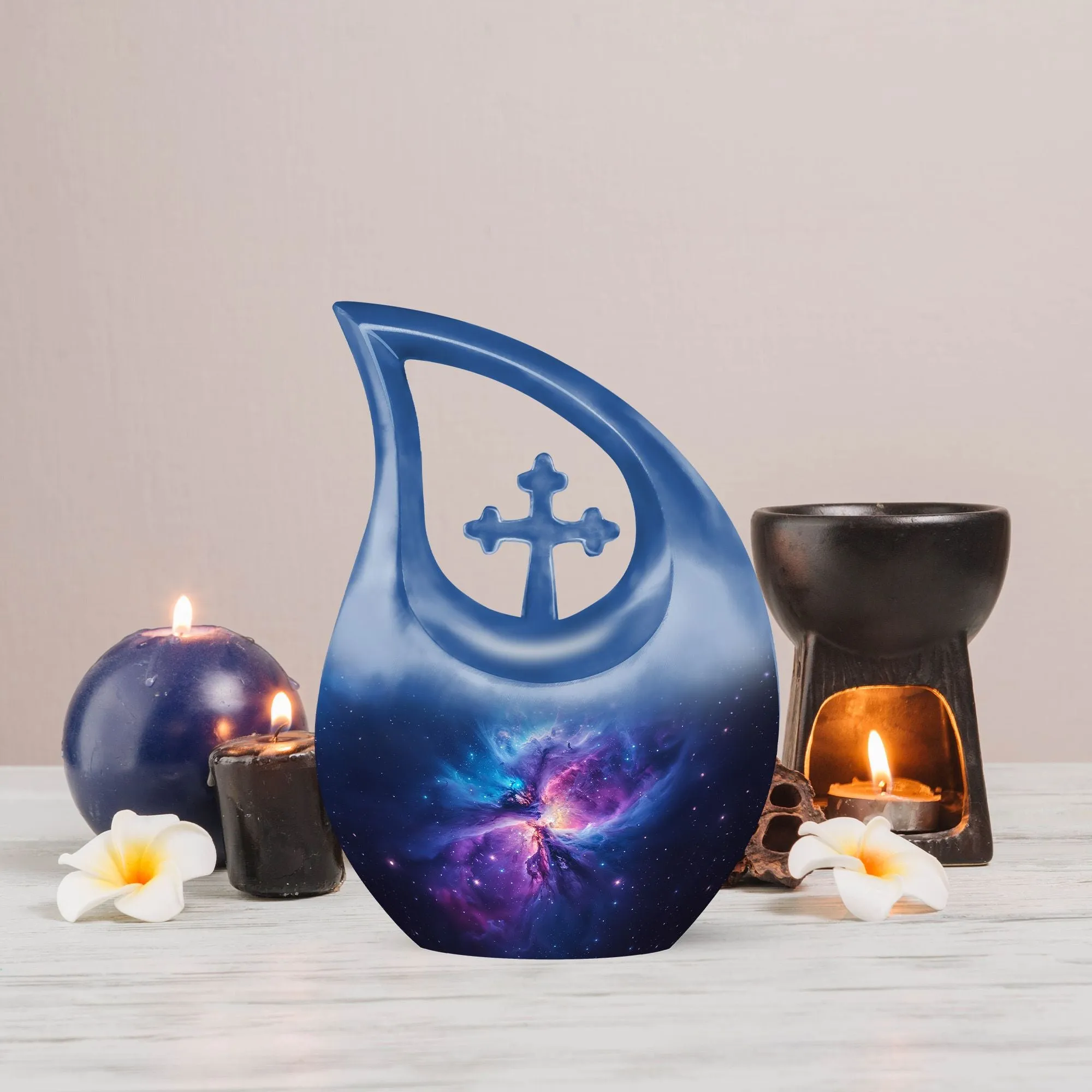 Galaxy Urn: An Exquisite Cross-Drop Mini Memorial for Loved Ones