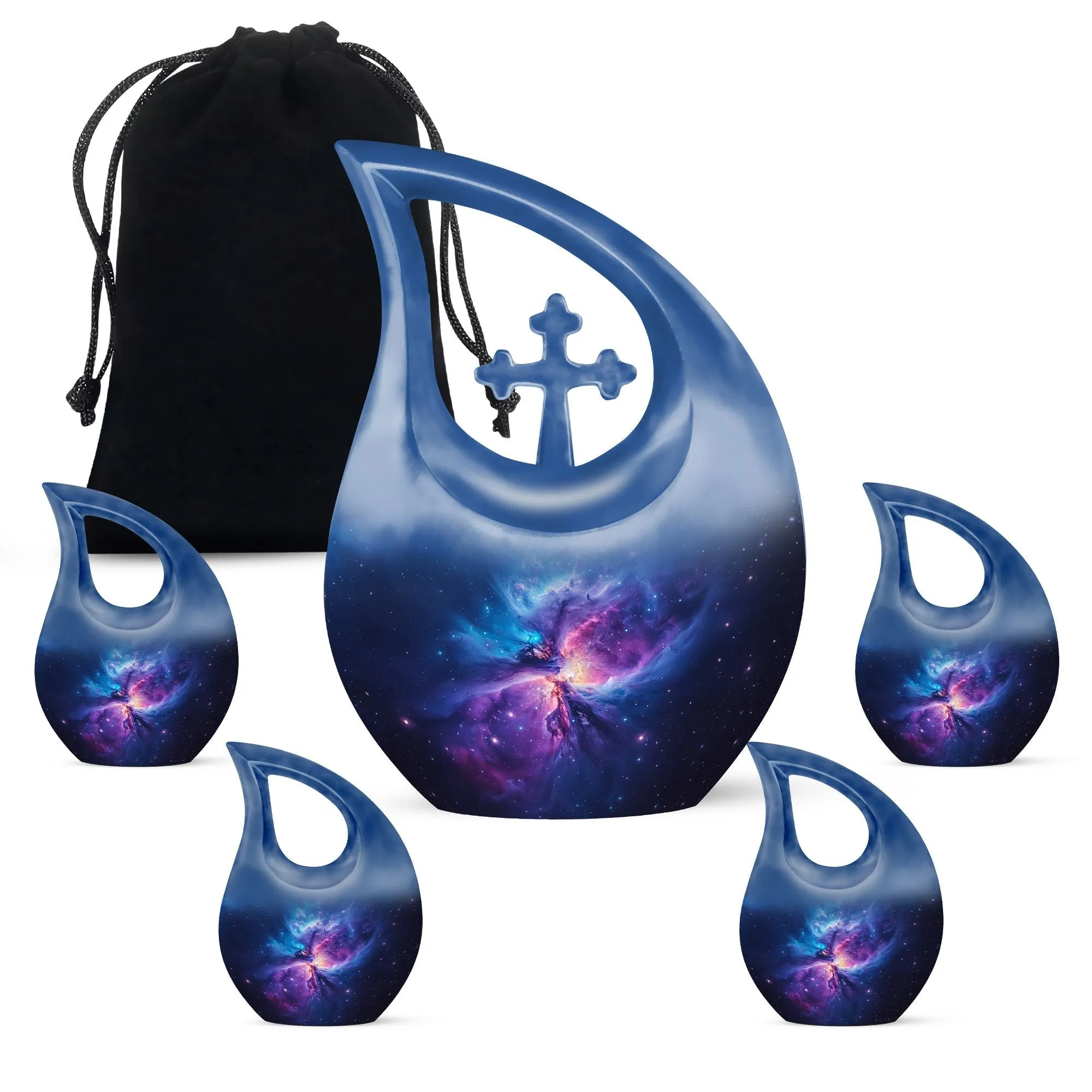 Galaxy Urn: An Exquisite Cross-Drop Mini Memorial for Loved Ones