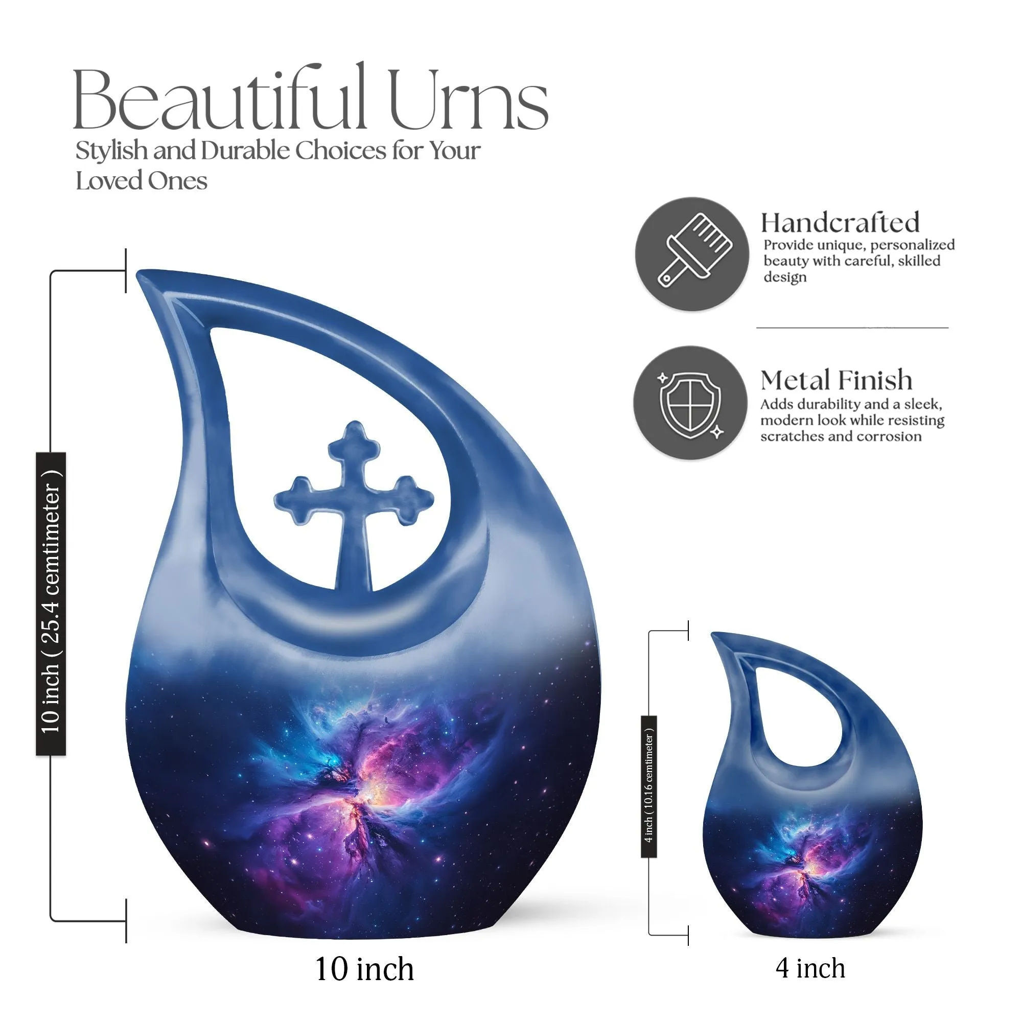 Galaxy Urn: An Exquisite Cross-Drop Mini Memorial for Loved Ones
