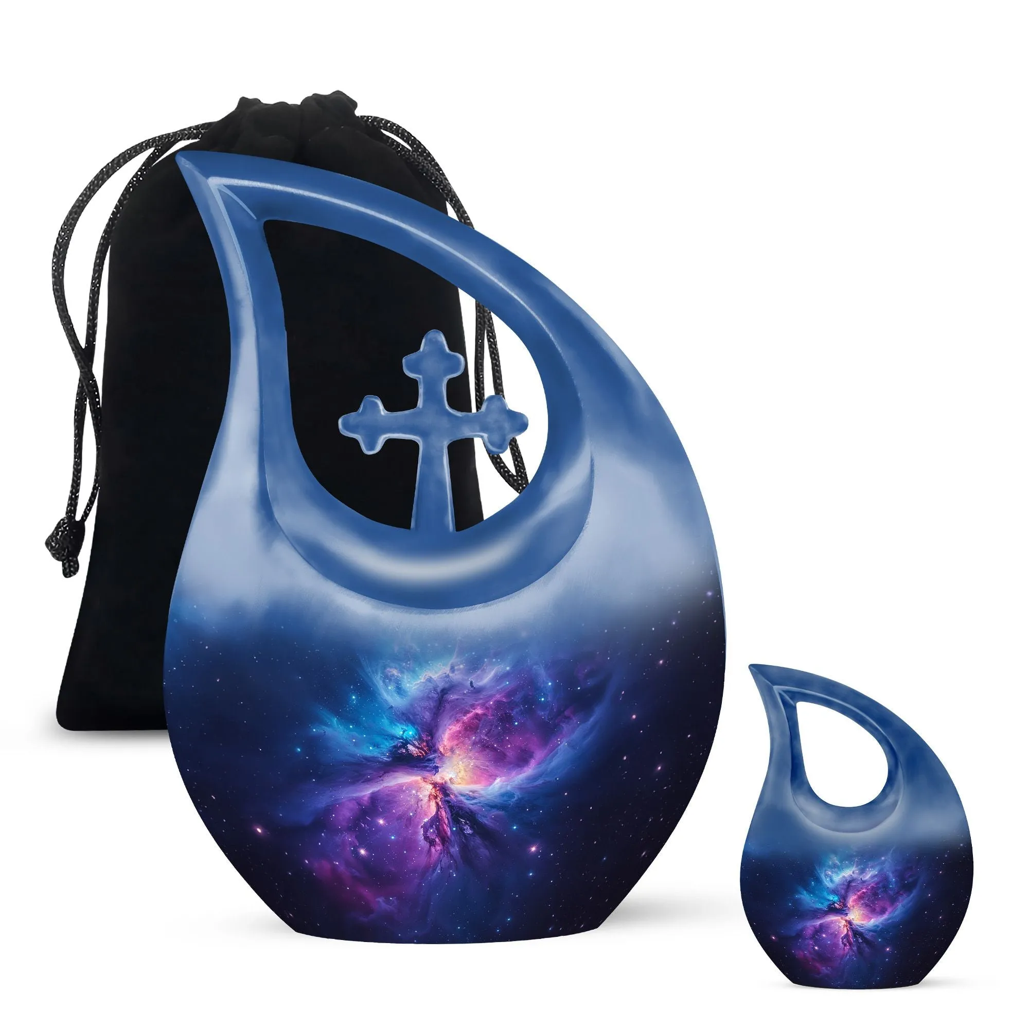 Galaxy Urn: An Exquisite Cross-Drop Mini Memorial for Loved Ones