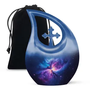 Galaxy Urn: An Exquisite Cross-Drop Mini Memorial for Loved Ones