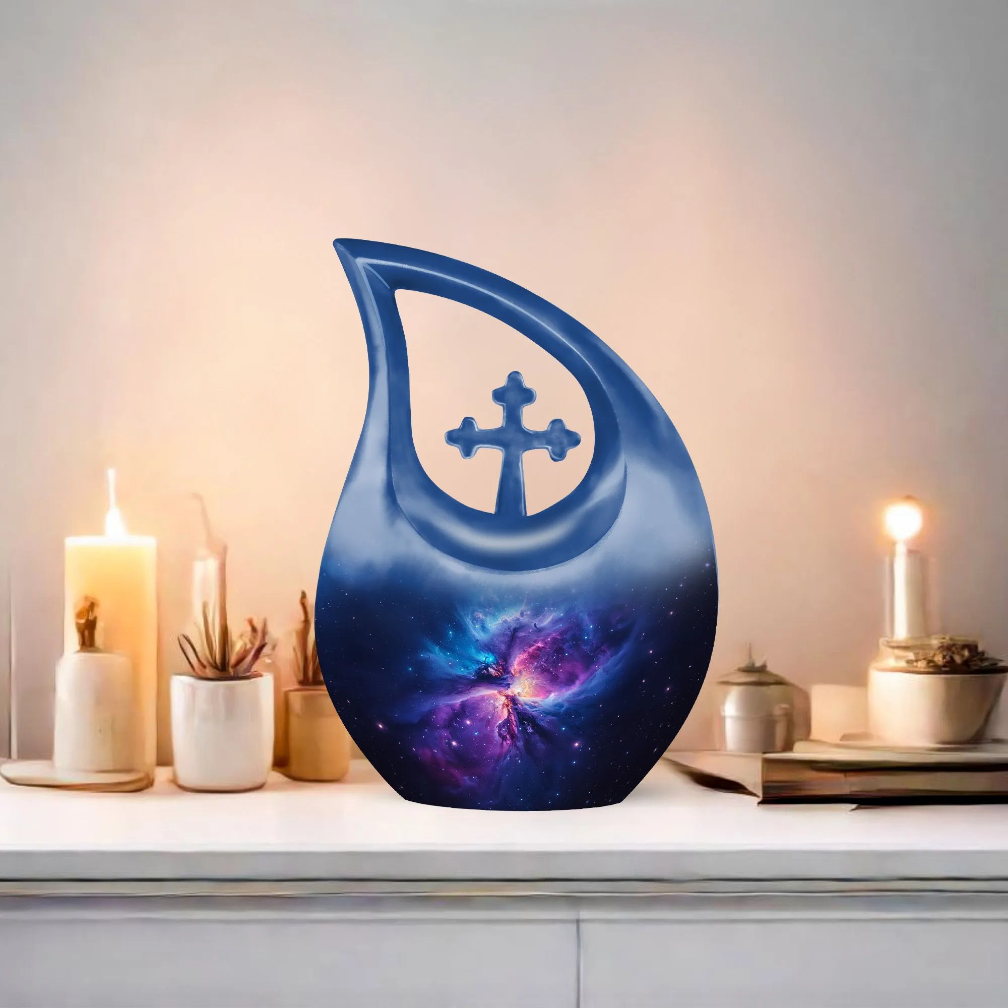 Galaxy Urn: An Exquisite Cross-Drop Mini Memorial for Loved Ones