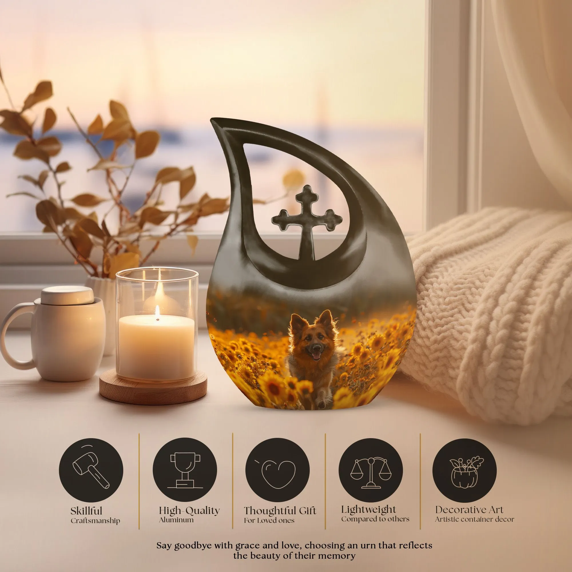 Golden Hour Delight Urn An Memorial Urn of Ashes
