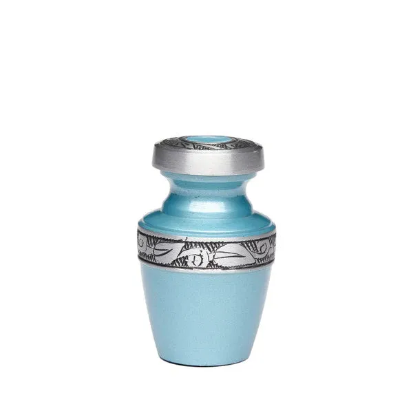 Grecian Blue Metal Cremation Urn