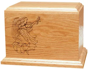 Guardian Angel Wooden Cremation Urn