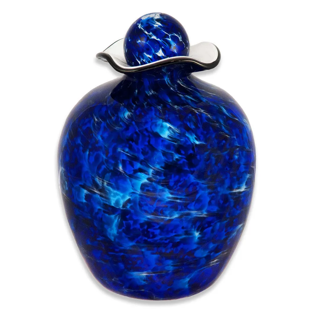 Hand Blown Glass Cremation Urn for Adults in Bella Water