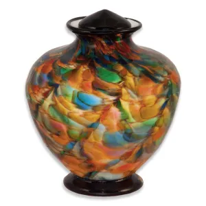 Hand Blown Glass Cremation Urn for Adults in Greco Autumn