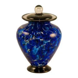 Hand Blown Glass Cremation Urn for Pets in Amato Water