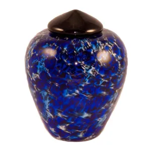 Hand Blown Glass Cremation Urn for Pets in Classic Water