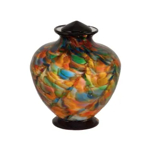 Hand Blown Glass Cremation Urn for Pets in Greco Autumn