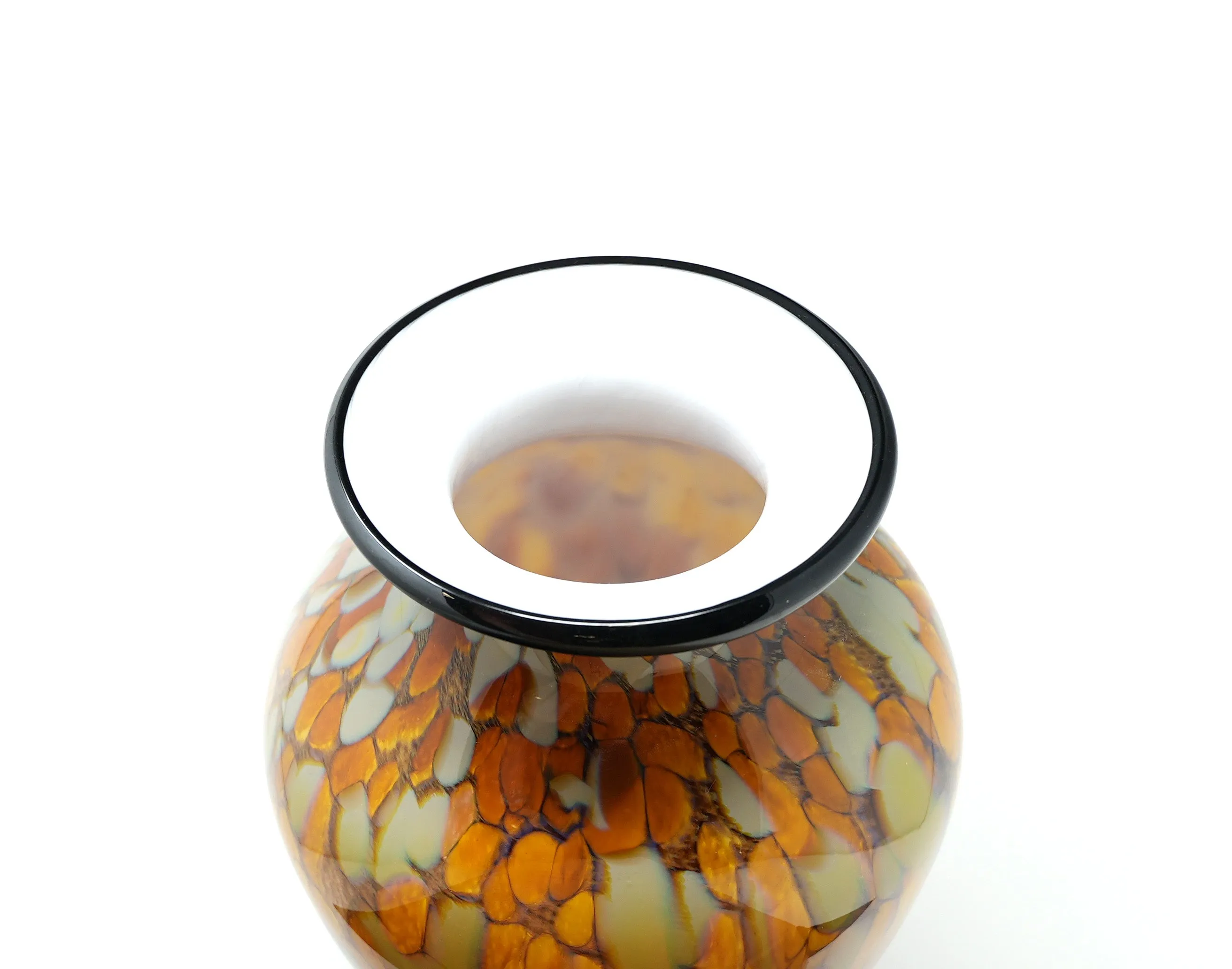 Hand Blown Glass Cremation Urn in Atlantic Oro