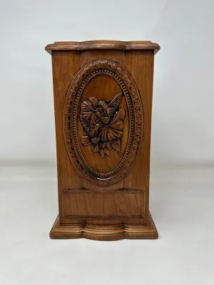 Hand-Carved Hummingbird Cherry Urn