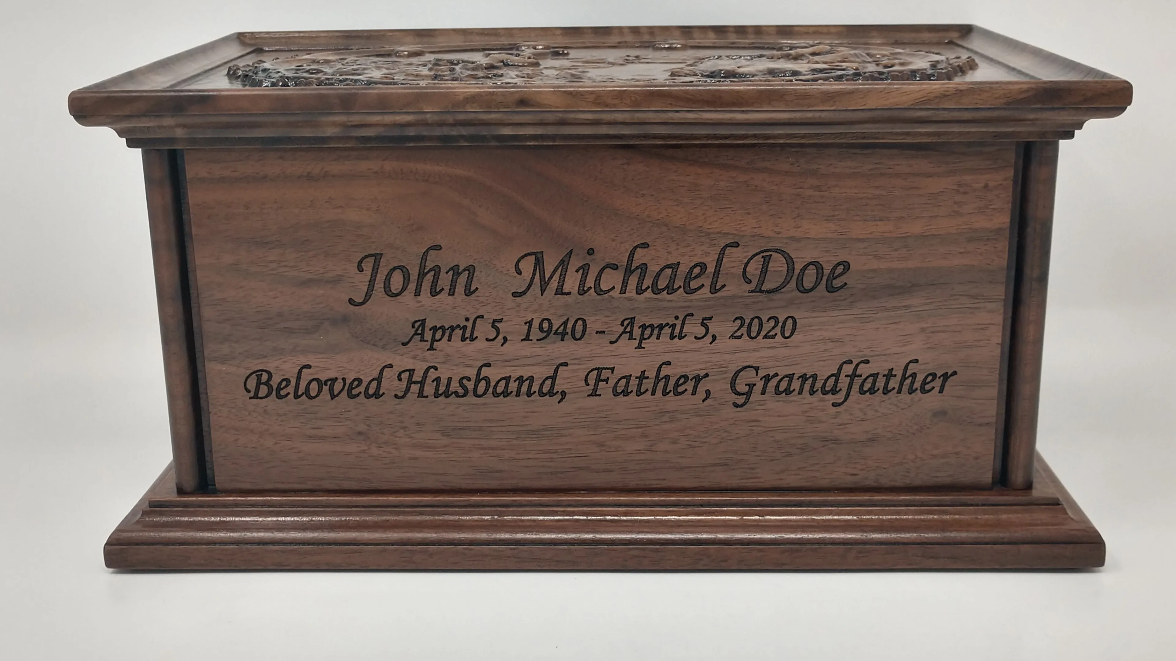 Hand-Carved Jesus Praying Vertical Cremation Urn
