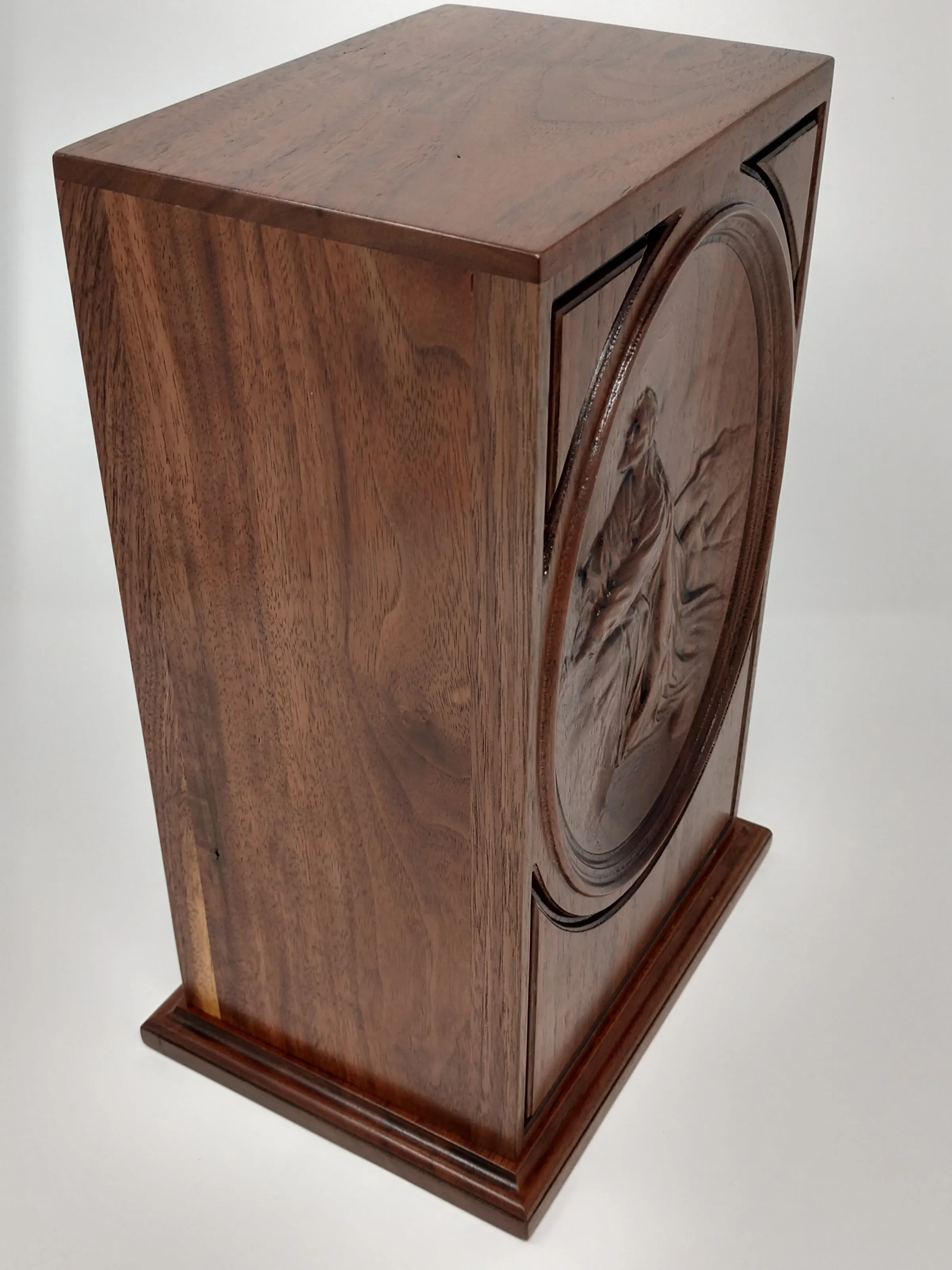 Hand-Carved Jesus Praying Vertical Cremation Urn