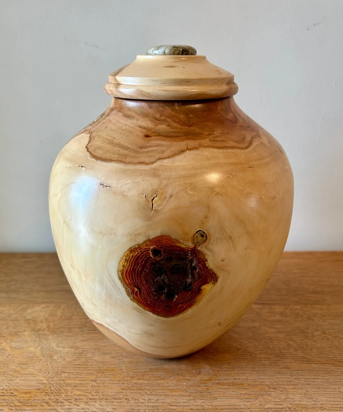 Hand-Turned Apple Wood Urn 48