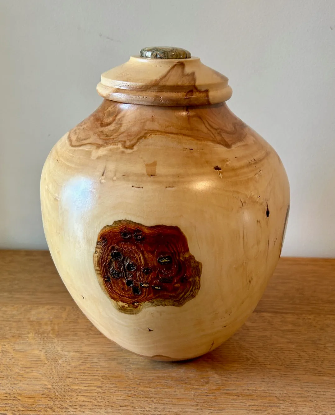 Hand-Turned Apple Wood Urn 48