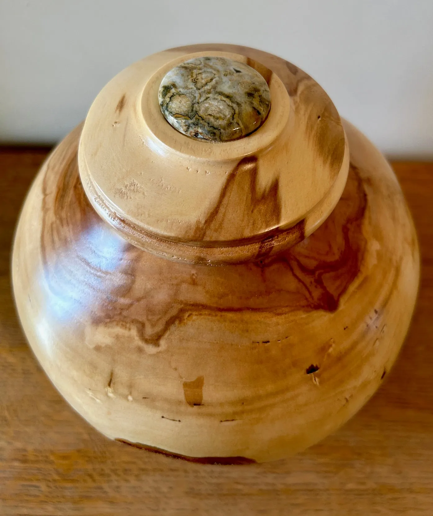 Hand-Turned Apple Wood Urn 48
