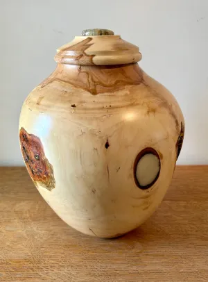 Hand-Turned Apple Wood Urn 48
