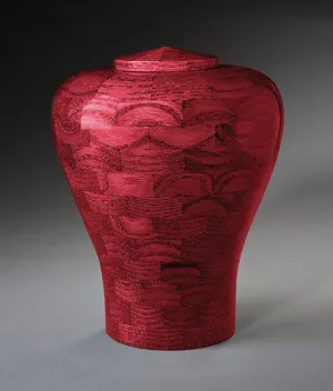Hand Turned Pink Oak Wood Cremation Urn