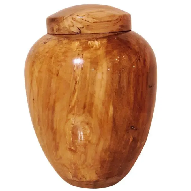 Hand Turned Pure Maple Wood Companion Urn